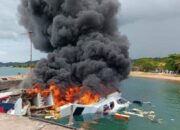 Speedboat Paslon Gubernur Maluku Utara di Pelabuhan Bobong Meledak: Benny Laos Meninggal.