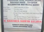 Proyek Penanganan Jalan Raanan Baru-Toyopon di Minahasa Selatan Bakal Tidak Selesai Tepat Waktu, LSM KIBAR Desak Pengawasan Kejaksaan